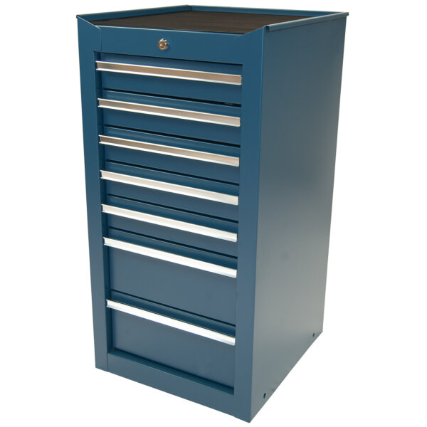 Werkzeugschrank blau, schmal, 7 Schubladen