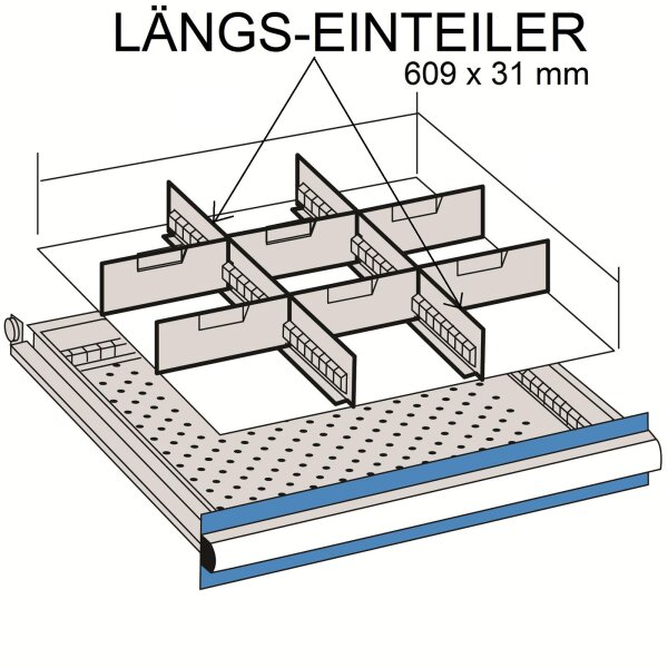 Längs-Einteiler für 609 x 31mm